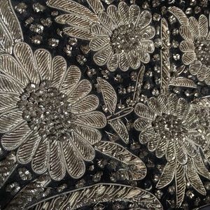 VELVET GOLD EMBROIDERED HANDBAG